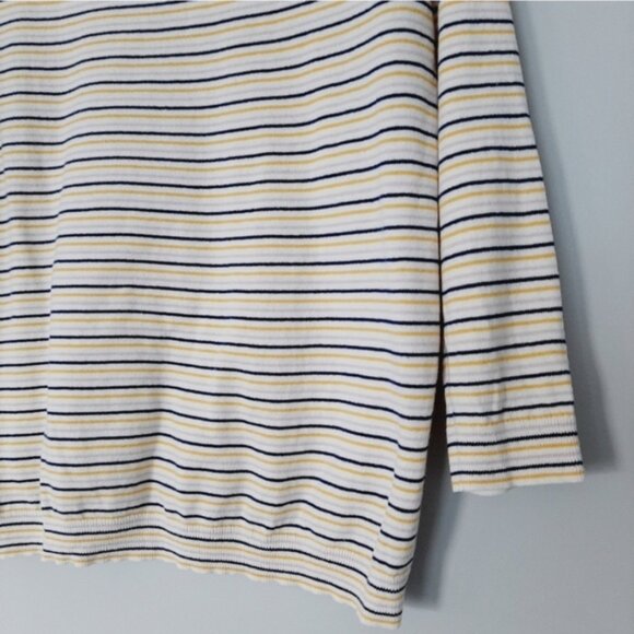 GAP 100% Cotton Fine Kit Crewneck Sweater Stripe Novelty XOXO Embroidery Sz M - Picture 14 of 16